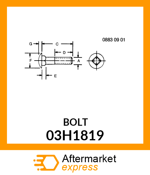 BOLT, ROUND HEAD SQUARE NECK 03H1819