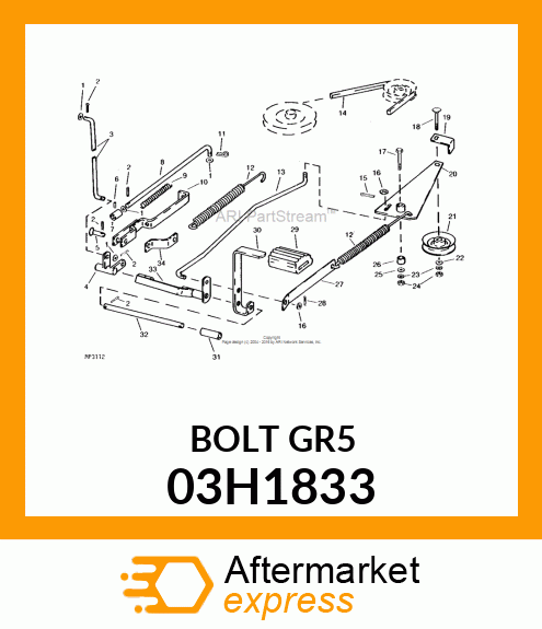 BOLT, ROUND HEAD SQUARE NECK 03H1833