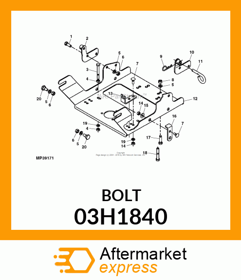 BOLT, ROUND HEAD SQUARE NECK 03H1840