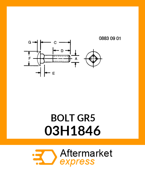 BOLT, ROUND HEAD SQUARE NECK 03H1846