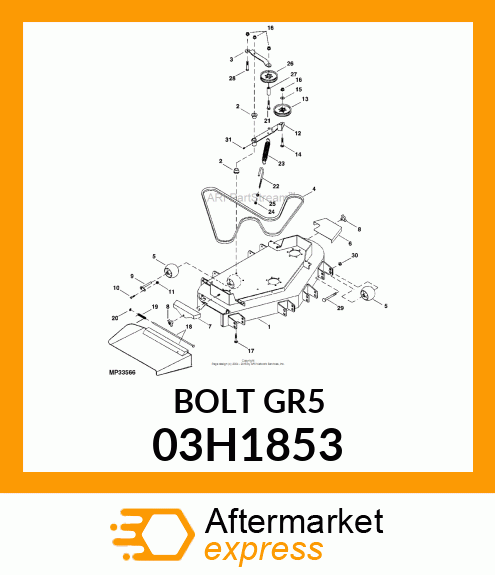 BOLT, ROUND HEAD SQUARE NECK 03H1853