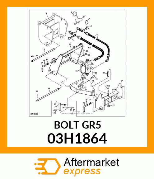 BOLT, ROUND HEAD SQUARE NECK 03H1864