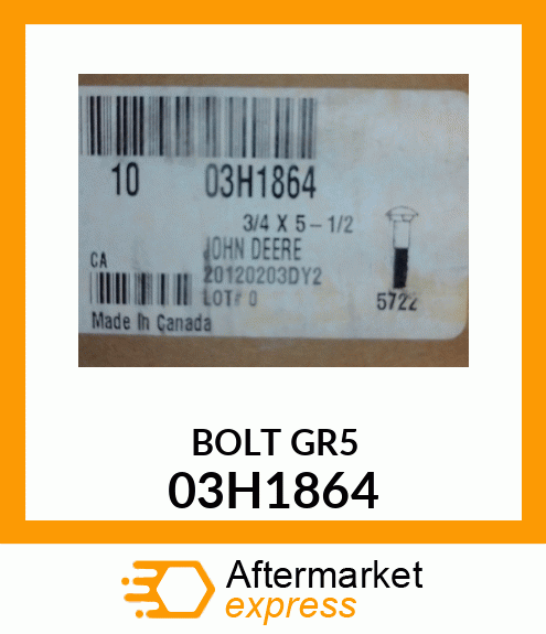 BOLT, ROUND HEAD SQUARE NECK 03H1864