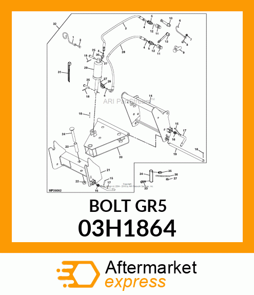 BOLT, ROUND HEAD SQUARE NECK 03H1864