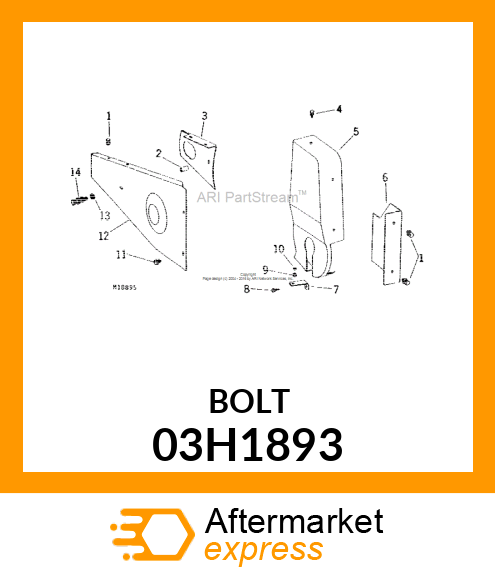 BOLT, ROUND HEAD SHORT SQUARE NECK 03H1893