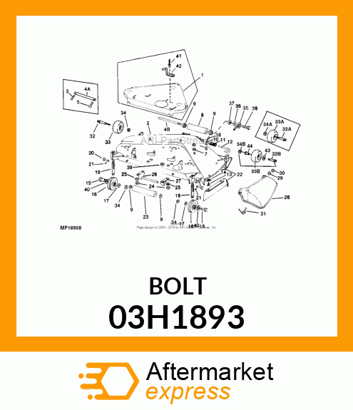 BOLT, ROUND HEAD SHORT SQUARE NECK 03H1893