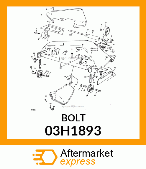 BOLT, ROUND HEAD SHORT SQUARE NECK 03H1893