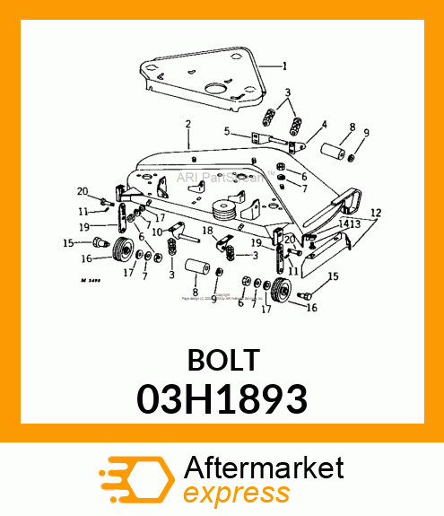 BOLT, ROUND HEAD SHORT SQUARE NECK 03H1893