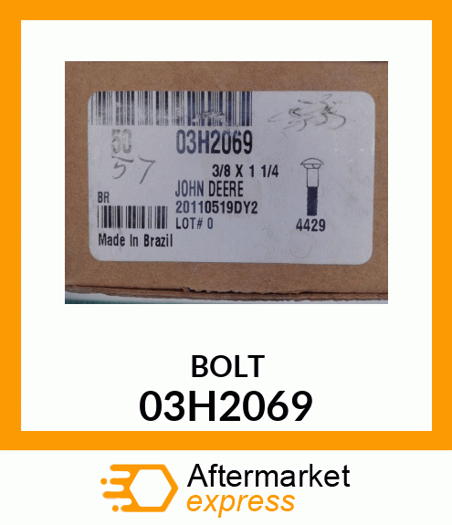 BOLT, ROUND HEAD SQUARE NECK 03H2069