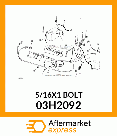 BOLT, ROUND HEAD SHORT SQUARE NECK 03H2092