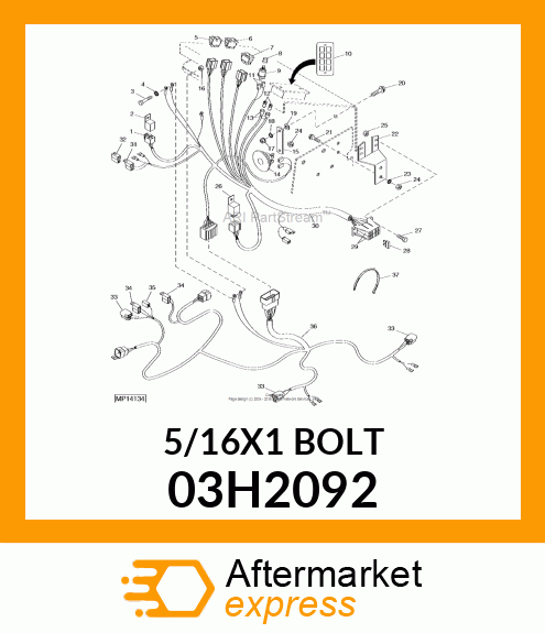 BOLT, ROUND HEAD SHORT SQUARE NECK 03H2092