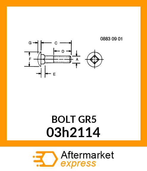 BOLT, ROUND HEAD SHORT SQUARE NECK 03h2114