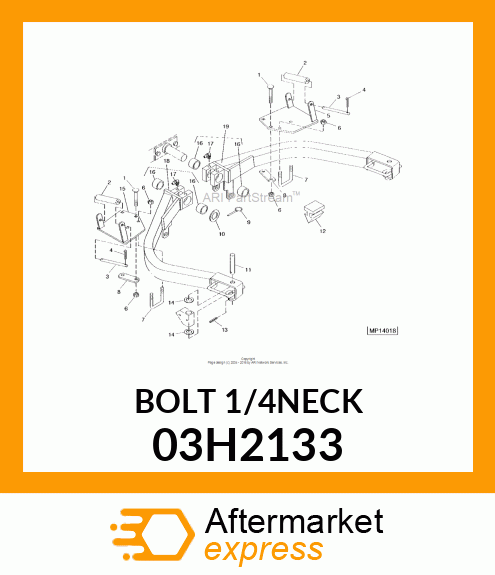 BOLT, ROUND HEAD SHORT SQUARE NECK 03H2133