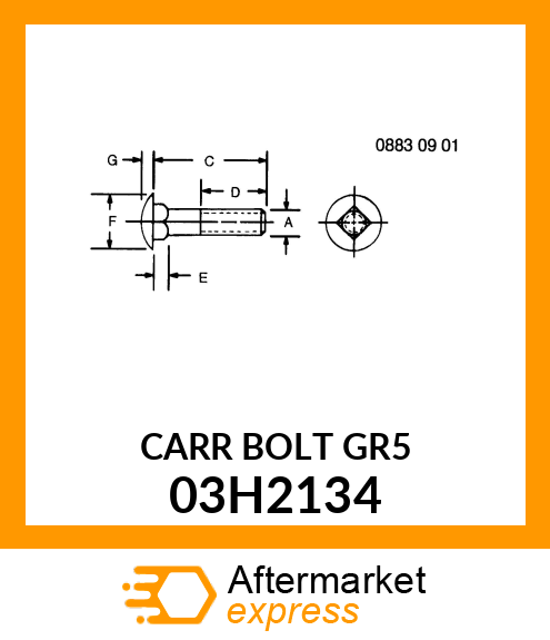 BOLT, ROUND HEAD SQUARE NECK 03H2134