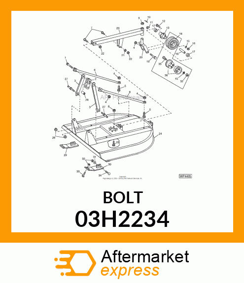 BOLT, ROUND HEAD SHORT SQUARE NECK 03H2234