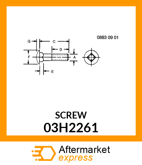 BOLT, ROUND HEAD SQUARE NECK 03H2261