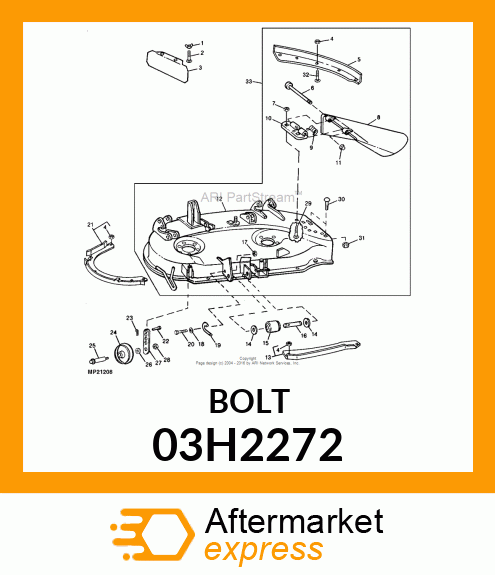 BOLT, ROUND HEAD SHORT SQUARE NECK 03H2272