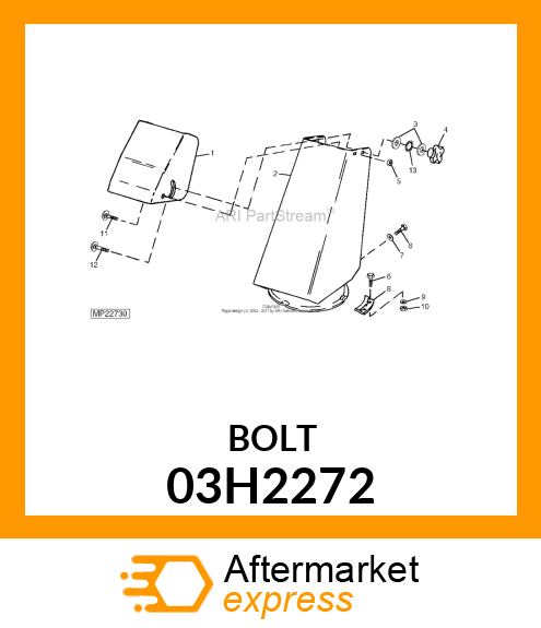 BOLT, ROUND HEAD SHORT SQUARE NECK 03H2272