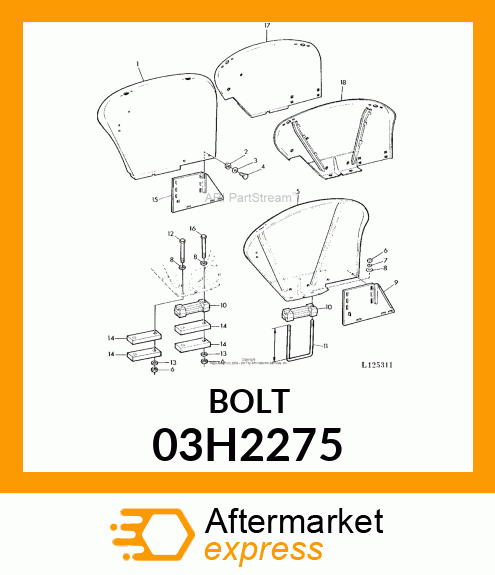 BOLT, ROUND HEAD SHORT SQUARE NECK 03H2275