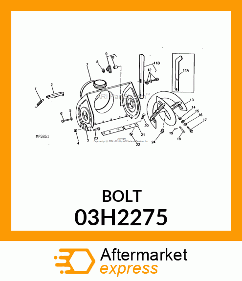 BOLT, ROUND HEAD SHORT SQUARE NECK 03H2275