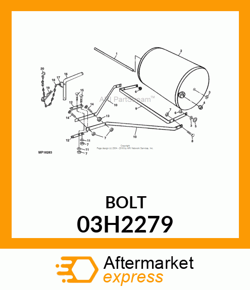 BOLT, ROUND HEAD SQUARE NECK 03H2279