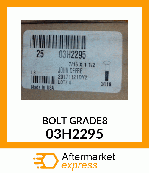 BOLT, ROUND HEAD SQUARE NECK 03H2295