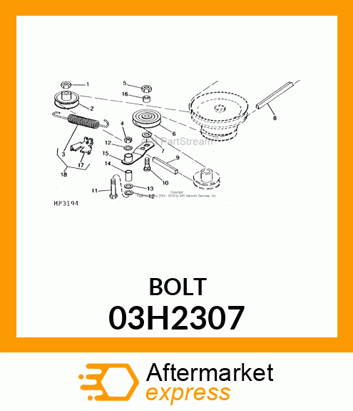 BOLT, ROUND HEAD SHORT SQUARE NECK 03H2307