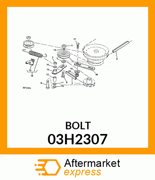 BOLT, ROUND HEAD SHORT SQUARE NECK 03H2307