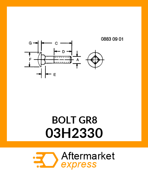 BOLT, ROUND HEAD SQUARE NECK 03H2330