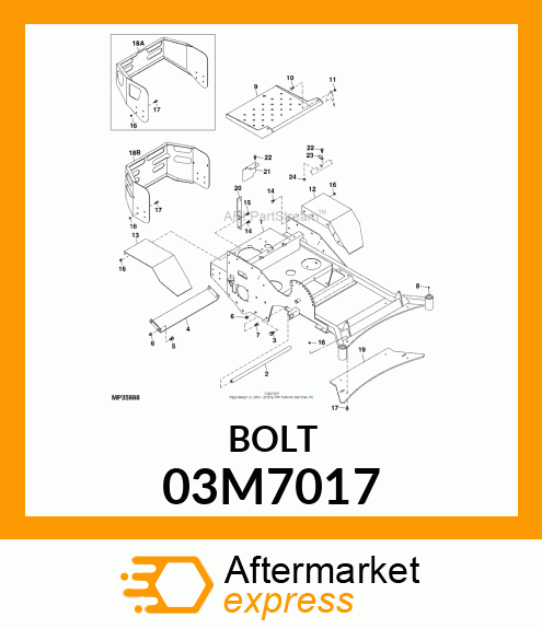 BOLT, RD HD SQ LONG NECK, METRIC 03M7017