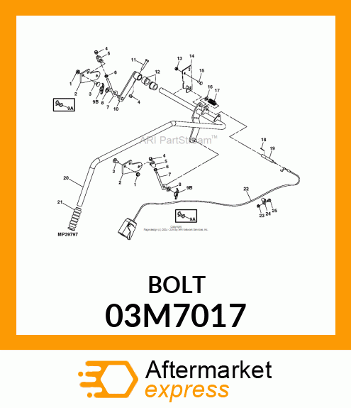 BOLT, RD HD SQ LONG NECK, METRIC 03M7017