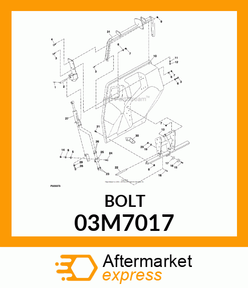 BOLT, RD HD SQ LONG NECK, METRIC 03M7017