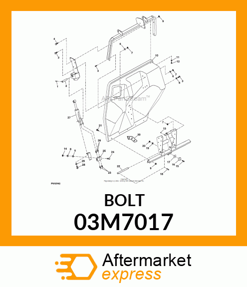 BOLT, RD HD SQ LONG NECK, METRIC 03M7017