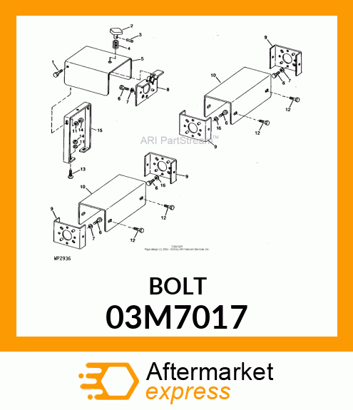 BOLT, RD HD SQ LONG NECK, METRIC 03M7017