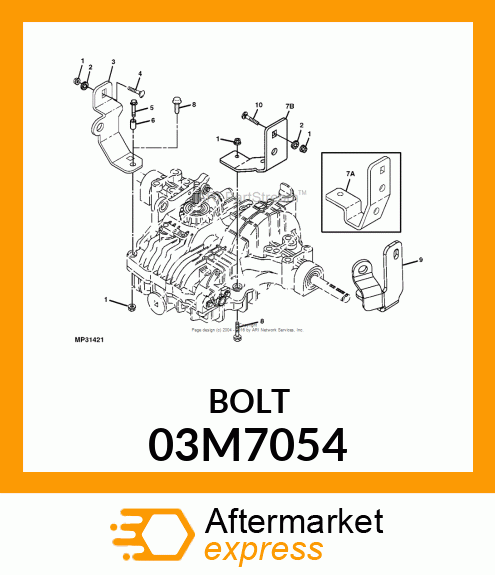 BOLT, RD HD SQ LONG NECK, METRIC 03M7054