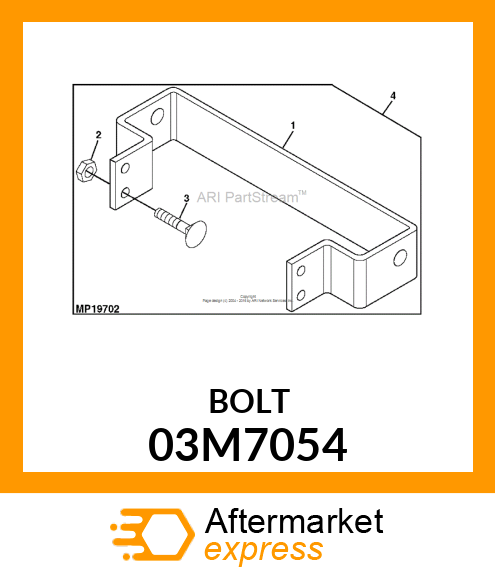 BOLT, RD HD SQ LONG NECK, METRIC 03M7054