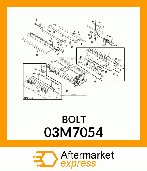 BOLT, RD HD SQ LONG NECK, METRIC 03M7054