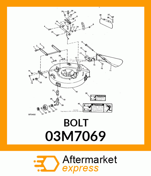 BOLT, RD HD SQ LONG NECK, METRIC 03M7069