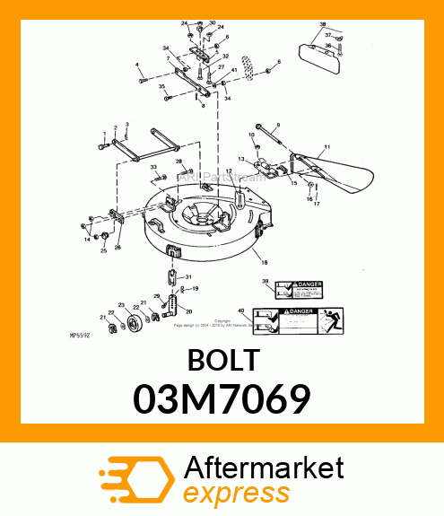 BOLT, RD HD SQ LONG NECK, METRIC 03M7069