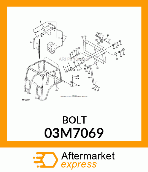 BOLT, RD HD SQ LONG NECK, METRIC 03M7069