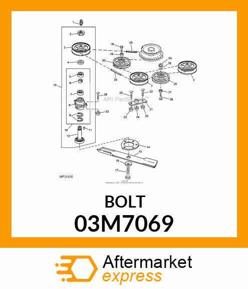 BOLT, RD HD SQ LONG NECK, METRIC 03M7069