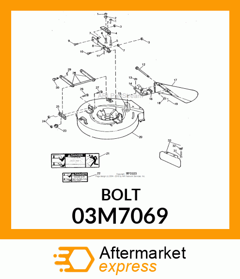 BOLT, RD HD SQ LONG NECK, METRIC 03M7069