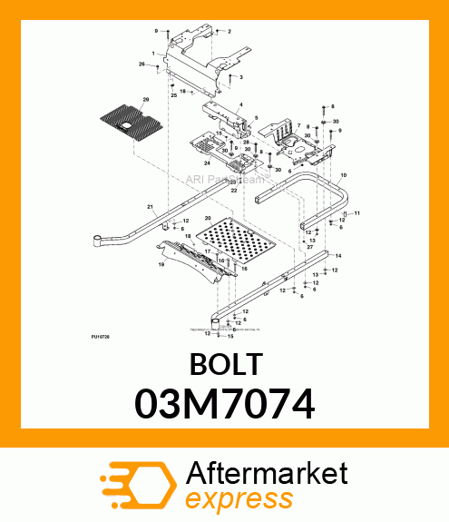 BOLT, RD HD SQ LONG NECK, METRIC 03M7074