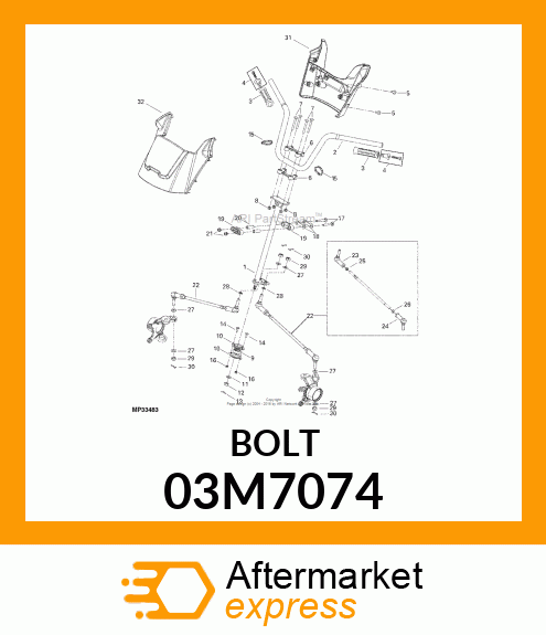 BOLT, RD HD SQ LONG NECK, METRIC 03M7074