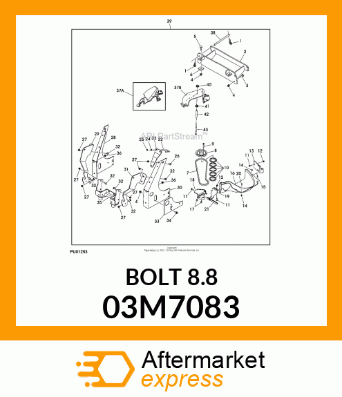 BOLT, RD HD SQ LONG NECK, METRIC 03M7083