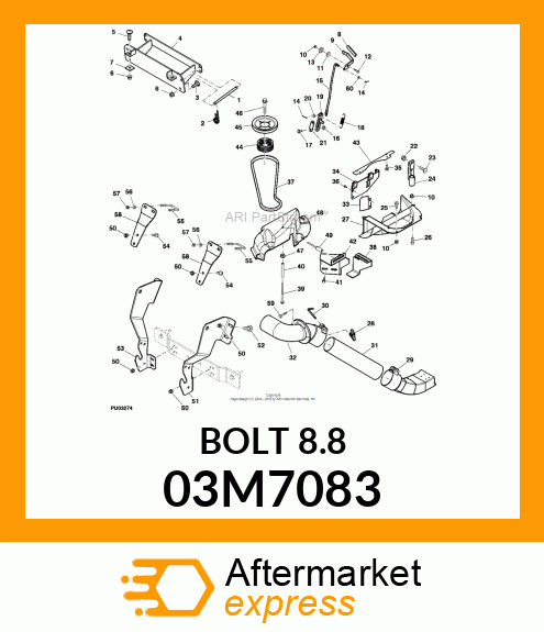 BOLT, RD HD SQ LONG NECK, METRIC 03M7083