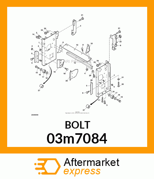 BOLT, RD HD SQ SHORT NECK, METRIC 03m7084