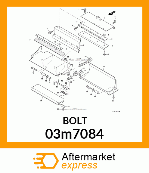 BOLT, RD HD SQ SHORT NECK, METRIC 03m7084