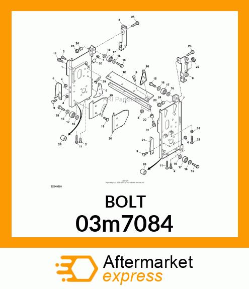 BOLT, RD HD SQ SHORT NECK, METRIC 03m7084