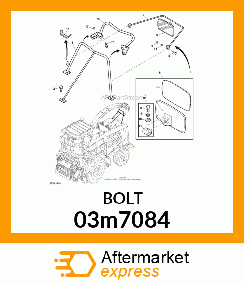 BOLT, RD HD SQ SHORT NECK, METRIC 03m7084